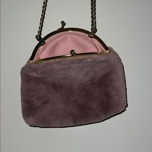 a new day Pink and Purple Fur Clutch